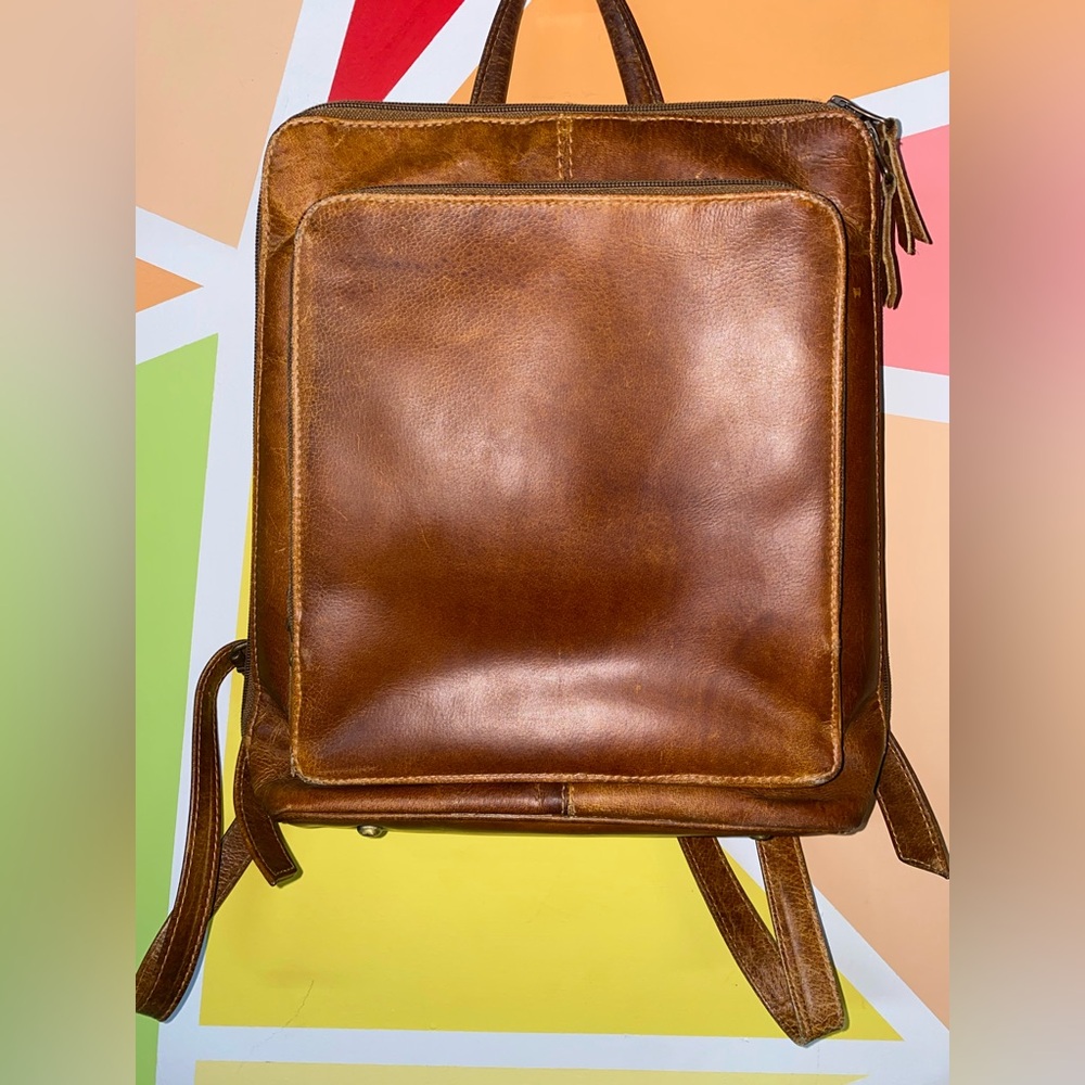 Hides Canada Tech Genuine Leather Slim Backpack 
12x10